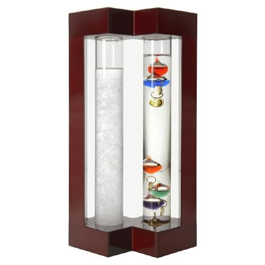 Lily's Home Desktop Weather Station, with Galileo Thermometer and Fitzroy Storm Glass Weather Predictor, 5 Multi-Colored Spheres