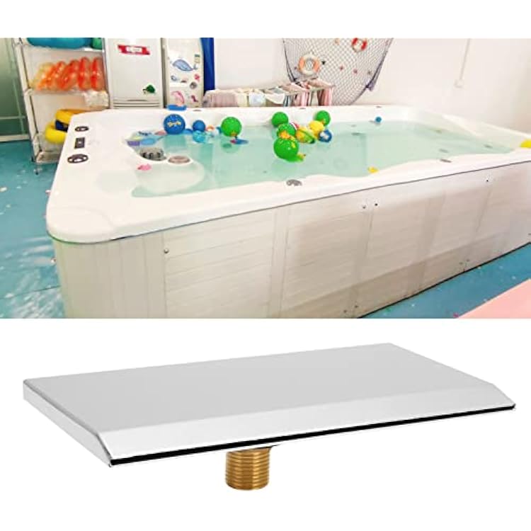 Pool Waterfall Fountains, Wall Mounted Waterfall Outlet Nozzle, G1/2 External Thread Waterfall Pool Fountain, Water Feature Spillway for Swimming Pool, Garden Outdoor Pond, Spa