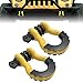 oEdRo D Ring Shackles (2pc) Shackle 4.75 Ton (9500 Lbs) Capacity with 7/8'' Pin, Heavy Duty Off Road Recovery Yellow Shackle with Black Isolator for Vehicle Recovery, Towing, Stump Removal