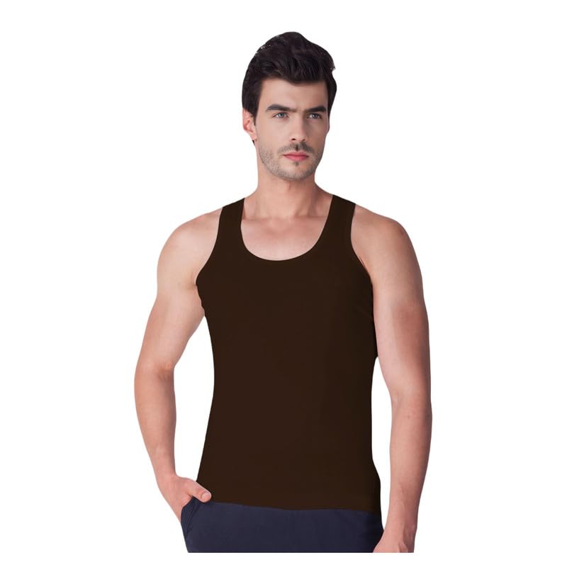 INNERO Men’s Color Vest | Cotton Sleevless Round Neck Vest, Baniyan, Ganji, Undershirt