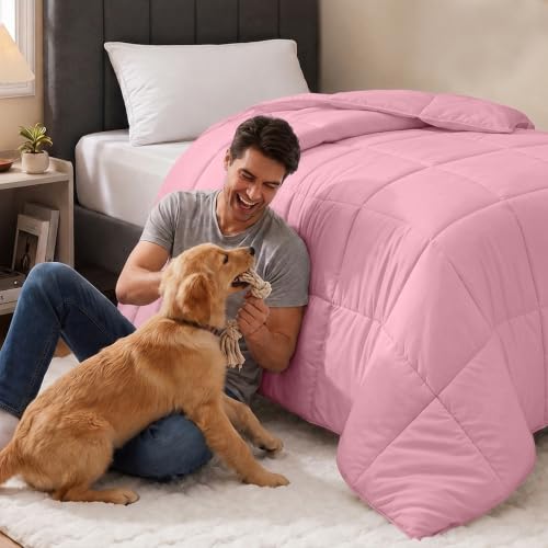Image of Utopia Bedding Twin Comforter, Duvet Insert, Pink, 64 x 88 Inches