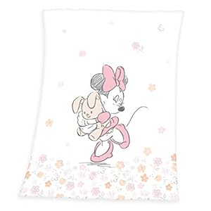 Herding DISNEY MINNIE MOUSE baby-fleece deken, 75 x 100 cm, polyester, wit