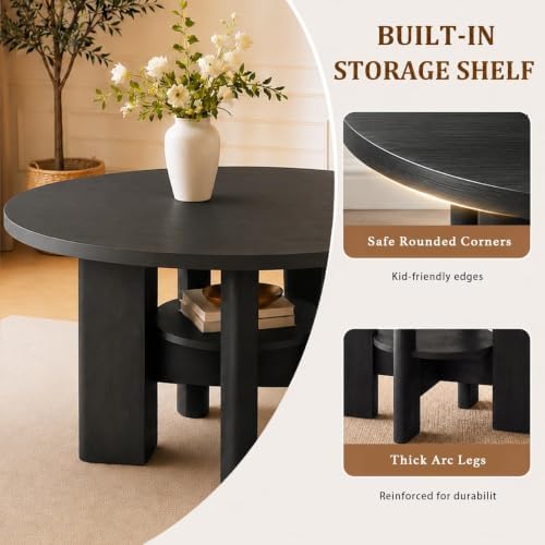 47 Inch Round Dining Table, Column Pedestal Base, Charcoal - Image 2