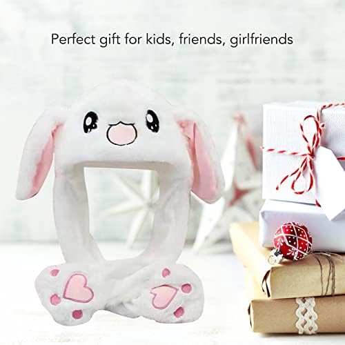 KENANLAN Bunny Hat with Moving Ears,Plush Rabbit Hat,Winter Warm Hat with Ear Flaps, Rabbit Ear Headwear, Party Costume Hat Dress Up Cosplay Gifts for Kids Girls Boys