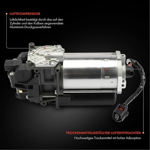 Frankberg Luftfederung Kompressor mit Trockner Kompatibel mit Q7 4MB 4MG 2.0L-4.0L 2015-Heute Q8 4MN 2.0L-4.0L 2018-Heute Bentayga 4V1 3.0L-6.0L 2015-Heute Replace# 4M0616005H
