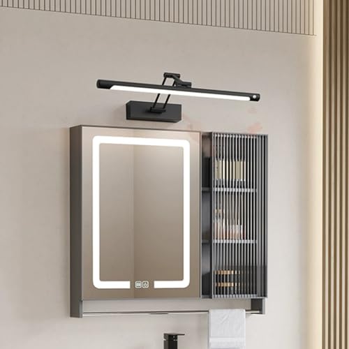 Aplique de pared LED negro de 40cm con sensor de movimiento de 120 grados y luz neutra para baño