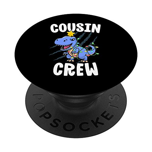 Cousin Crew Shirt For Kids Christmas T Rex Dinosaur Dino PopSockets PopGrip - Support et Grip pour Smartphone/Tablette avec un Top Interchangeable