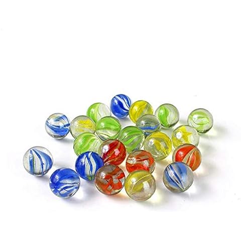 KangRuiZhe 45 pcs Color Mixing Glass Marbles 16mm/0.63inch Kids Marble Games DIY and Home Decoration with Storage Tank Cover