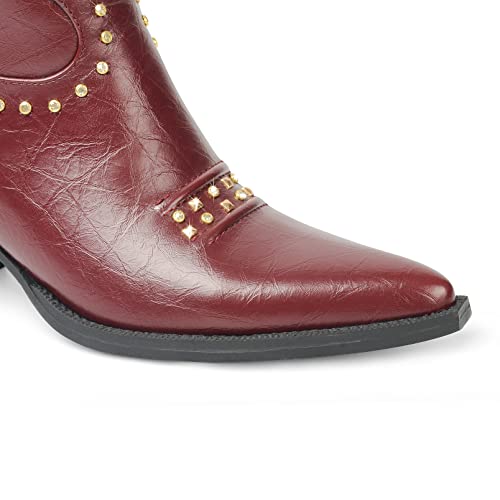 Ann Creek Women Cowboy Boots Ladies Knee High Cowgirl Boots Red Western Boots Rhinestone Chunky Sequin High Heel Cow Boy Boots Wide Calf Tall Cowgirl Boots Sparkly Bling Country Boots Red Size 12 #TOP5
