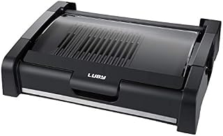 Luby Griddle with Removable Glass Lid & Drip Tray,Non-Stick Cooking Surface & Adjustable