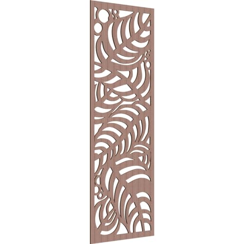 Image of Mills Decorative Pierced Fretwork Wood Wall Panels, 37 3 /8 inchW x 94 3 /8 inchH x 3 /8 inchT, Walnut