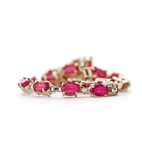 Galaxy Gold Gg 14K Solid White Gold Tennis Bracelet 7.35 Ct Red Ruby - (6.5) #TOP4