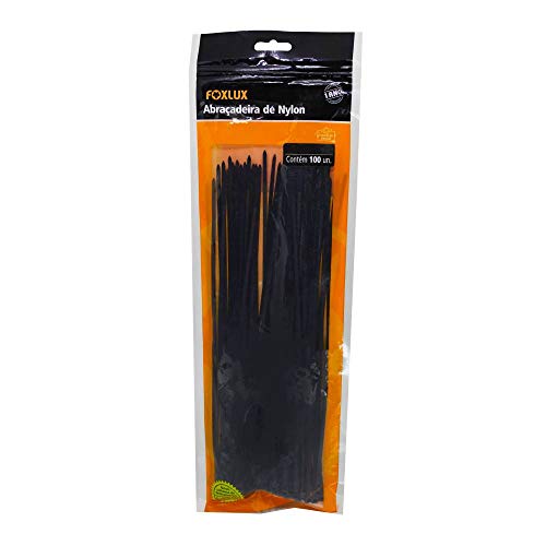 Foxlux 18.12 Abraçadeiras de Nylon Pacote de 100 Unidades, Preto, 140 x 2.5 mm