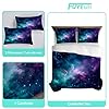 FUYEUN Blue Galaxy Comforter Set Twin Size Space Bedding for Kids Girls Teen Bedroom Decor Moon Cloud Starry Sky Glitter Star Quilt Bed Sets, 1 Comforter 1 Pillowcase #1