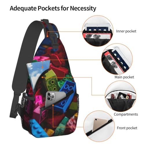 Blocks Multi Functional Adjustable Single Shoulder Crossbody Bag,Casual Chest Bag, Suitable For Daily Travel,Unisex4