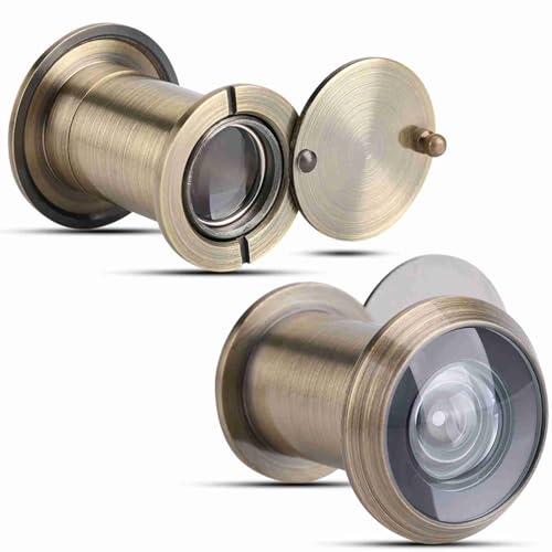 Home Door Viewer, 220 Grados Visor Óptico de Vidrio para Puerta, Kit de Mirilla de Ángulo Amplio para Seguridad en el Hogar (Bronce) miniatura 5