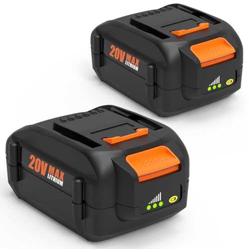 Bakipante 2-Pack 6.5Ah Battery Replacement for Worx 20V Battery Power ShareWA3575 WA3525 WA3578 WA3520 WA3742 WG155s WG251s WG890 WG890 WG891 Compatible with Worx 20 Volt Max Cordless Tools