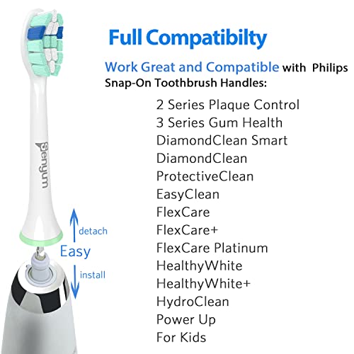Senyum Replacement Toothbrush Heads For Philips Sonicare Electric Brush Heads Refills Compatible With Sonic Care Snap On Toothbrushes, 4 Pack #TOP2