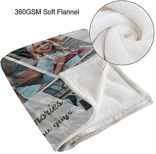 Custom Blanket For Friends, Customized Throw Blankets With Pictures For Family, Best Friends, Lover Or Wife Memories, Personalized Flannel Blanket With Photo As A Gift. (9 Photos, 32”X 48“(80X120Cm)) #TOP2