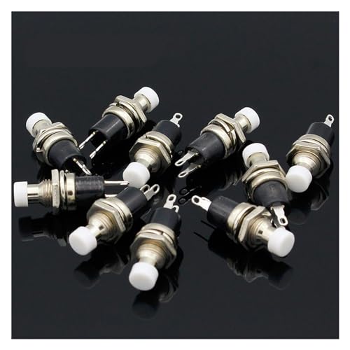 Mini interrupteur bouton-poussoir momentané blanc normalement ouvert x10