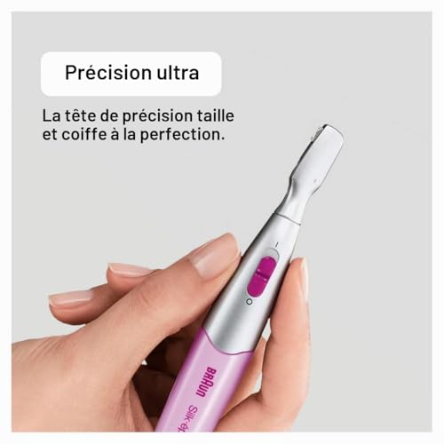 Braun Silk-épil Depilatore Donna, Bikini Styler Rifinitore di Precisione Zona Bikini 3-in-1 con 4 Accessori, FG1100 Rosa
