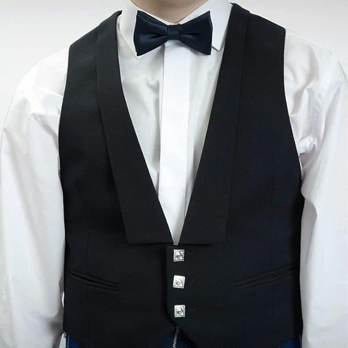 Scottish Black Prince Charlie Kilt Jacket With Waistcoat Vest Argyle Kilt Jacket3
