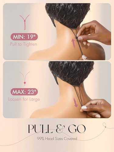 LUVME HAIR 하프 가발 인모 워터 웨이브 플렉시핏 Invisi 플립 드로스트링 가발 200% 밀도 접착제 없는 가발 100% 인모 내추럴 블랙 레디 투고 헤어밴드 가발 여성용 — 사진 6