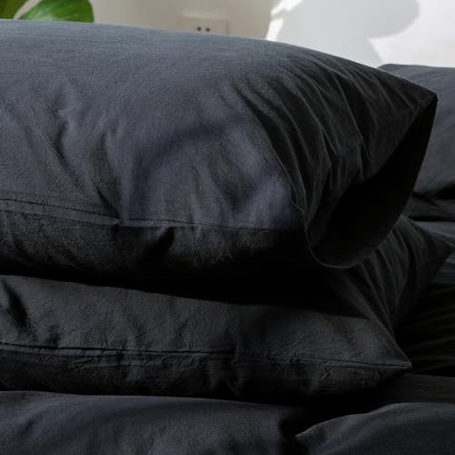 MOOMEE Pillowcase Set of 2 100% Washed Cotton Linen-Like Queen by MOOMEE - Used condition - Image 3