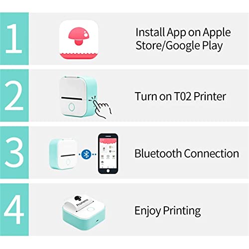 Darzheoy Mini Pocket Printer, Portable Instantly Sticker Printer, Mini Thermal Printer, Smart Bluetooth Pocket Phone Printer Customized Sticker For Study, Diy Scrapbook, Photos, Notes (Blue) #TOP2