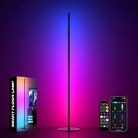 Meewata LED Stehlampe Wohnzimmer, 180cm RGB Stehlampe Dimmbar mit Fernbedienung, APP-Steuerung, 16 Millionen Farben Musik Sync Warm Weiße Eckleuchte, Ecklampe für Wohnzimmer Schlafzimmer Spielzimmer