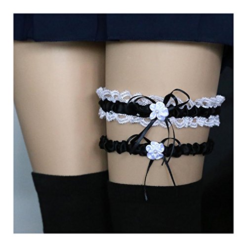 Image of Women Wedding Bridal Legs Garter Set Bridal Garters Lace Belt with Toss Away JW20