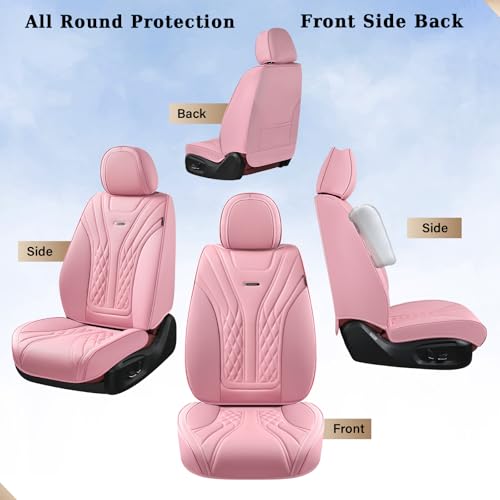 Image of Coverado Car Seat Covers, Car Seat Covers Front Seats, 2-Pack Front Seat Cover, Nappa Leather Waterproof Seat Covers, Car Seat Protectors, Automotive Seat Covers Universal Fit for Most Vehicles