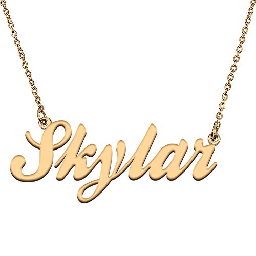 HUAN XUN Custom Personal Pendant Name Necklace Personalized My Best Friendship Gifts for Her Skylar