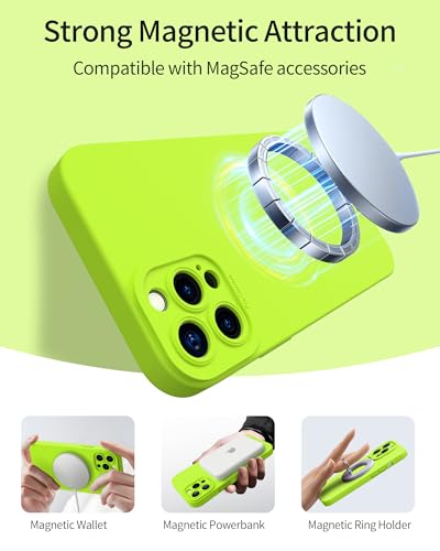 Kiresen Designed for iPhone 13 Pro Case - Upgraded Enhanced Camera Protection - Soft Microfiber Lining Inside - Silicone Shockproof Protective Phone Case 6.1" for Men Women Girls - Fluorescent Yellow - image 2