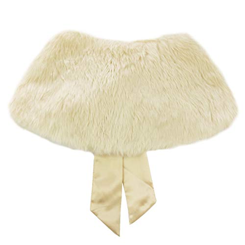 Yartina Little Girls Faux Fur Bolero Shrug Flower Girls Wedding Shoulder Cape Princess Party Dress Shawl Wrap2