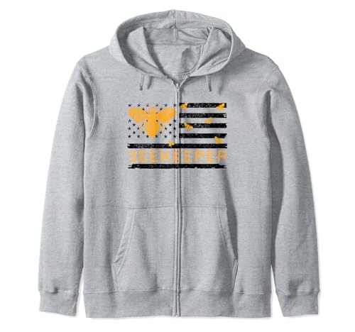 Honey Bee Bumblebee Amante Bandiera degli Stati Uniti Regalo Apicoltore Uomini Donne Felpa con Cappuccio