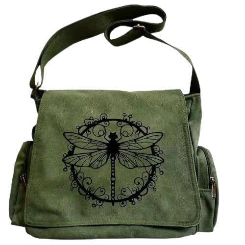 Pattern Messenger Bag Cute Canvas Crossbody Bags Women/Men with Pockets