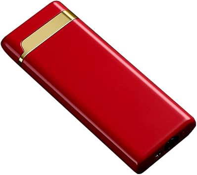 Slim Torch Lighter, Jet Flame Refillable Butane Lighter with Wheel Flint Ignition, Windproof & Adjustable Flame Mini Pocket Lighter, Great Gift for Men for Birthday, Christmas No Gas Red