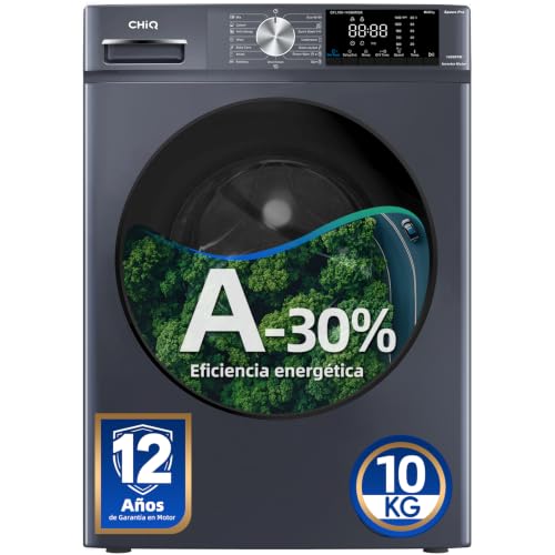 CHiQ 10kg Lavadora con Clase A-30% para Gran Familia Gris