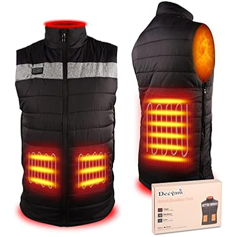 Decyam Electric Heated Vest for Men USB Rechargeable Heating Gilet Winter Body Warmer for Outdoor Riding Skiing Fishing Cover