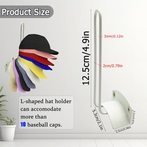 FireBee Suportes para chapéus de beisebol, cabides de metal, ganchos para parede, suportes para chap