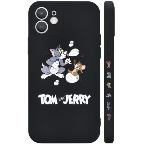 トムとジェリー iPhone13 mini 用 ケース かわいい スマホケース 保護 カバー シリコン 指紋防止 対応 iPhone13mini用 Black
