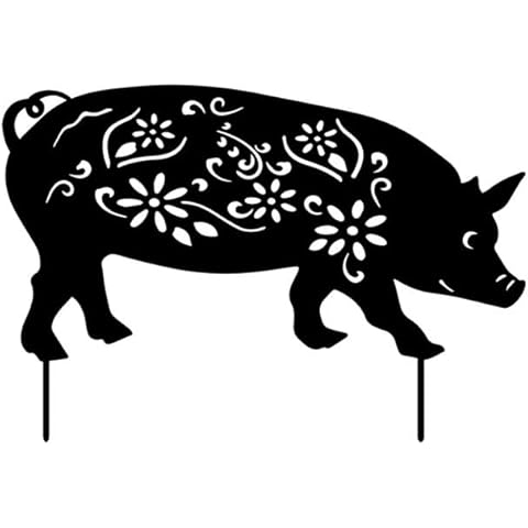 Solucky Eye-catching Pig Yard Art Garden Acrylic Statue Decor - Rustic and Charming Home and Garden Decoration Idea (Big Pig) Cover