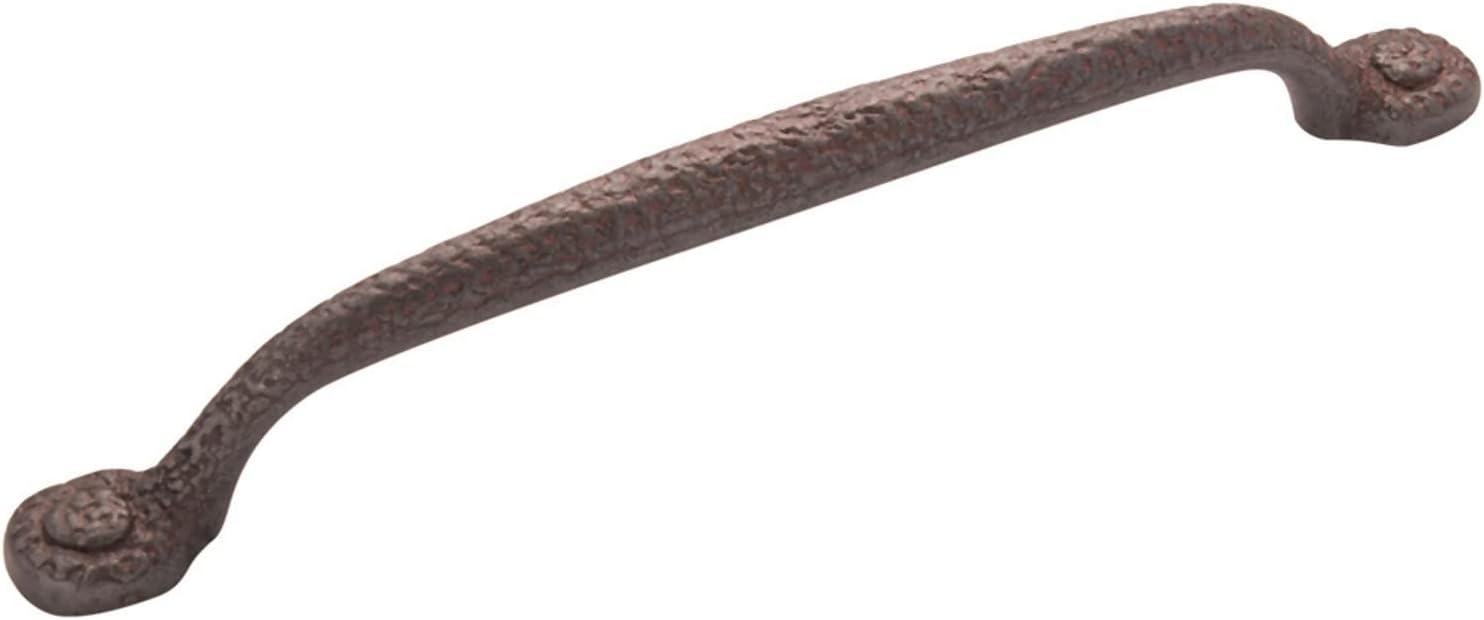 Hickory Hardware 5 Pack Solid Core Kitchen Cabinet Pulls, Luxury Cabinet Handles, Hardware for Doors & Dresser Drawers, 7-9/16 Inch (192mm) Hole Center, Rustic Iron, Refined Rustic Collection