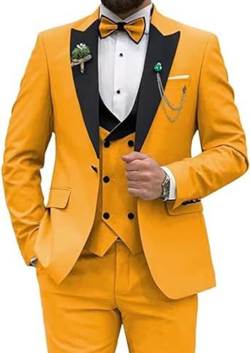 Men’s Suit Slim Fit 3 Piece Suit for Men One Button Blazer Jacket Vest Pants Mens Tuxedo Set for Wedding Dinner Prom3