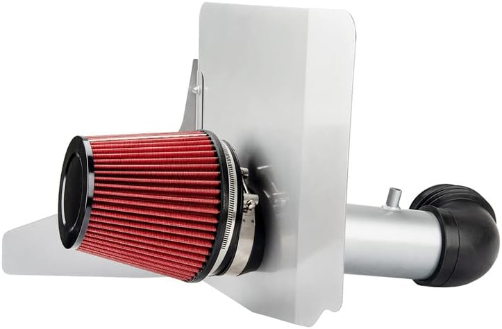 KAC 3.5" Cold Air Intake System + Heat Shield Replacement for 2012-2015 Camaro 3.6L V6 Heat Shield Air Intake Kit +Filter (Silver),Cold Air Intake,Air Intake