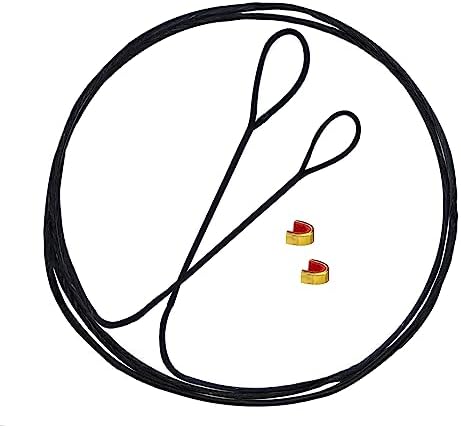 Lightning Archery Dacron Bow String Set with 2 Brass Nocks 12/14/16 Strands 48"-70" for Longbow Traditional Recurve Bow Replacement Bowstring 66"-14Strands