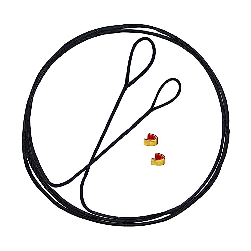 Lightning Archery Dacron Bow String Set With 2 Brass Nocks 12/14/16 Strands 48"-70" For Longbow Traditional Recurve Bow Replacement Bowstring 66"-14Strands #TOP2