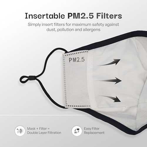 Image of atovio Nova N99 Anti-Pollution Face Mask with 8 Replaceable Carbon Filters for Kids, Washable & Reusable Respirator Mask with Breathable Air Valve for Children|6 Layer Filtration