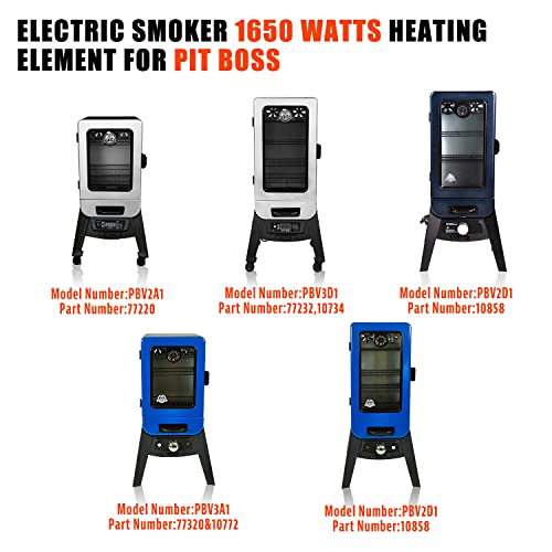 Grill Heating Element Replacement Part For Pit Boss Electric Smoker 2 Series Analog & 3 Series Digital Electric Vertical Smoker, 120V, 1650W #TOP1